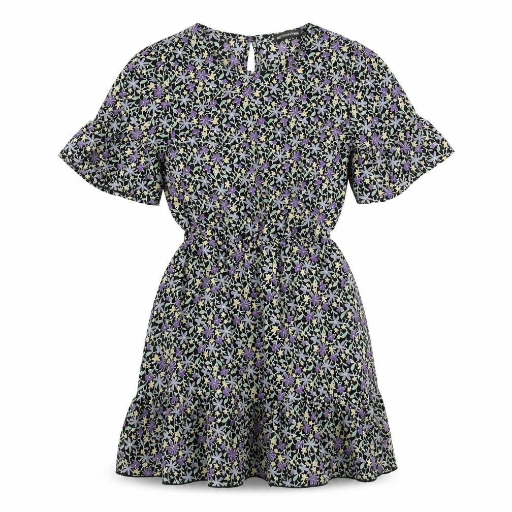 PrettyLittleThing Women's Multicoloured Floral Skater Dress Size 8