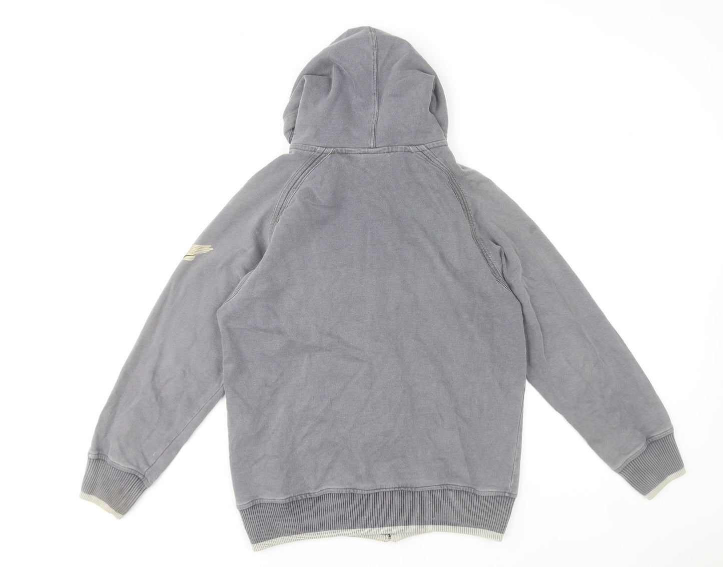 Puma Men's Grey XL Full Zip Hoodie with Logo Graphic Print