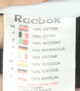 Reebok Men's Black Cotton Crew Neck Pullover Sweatshirt L