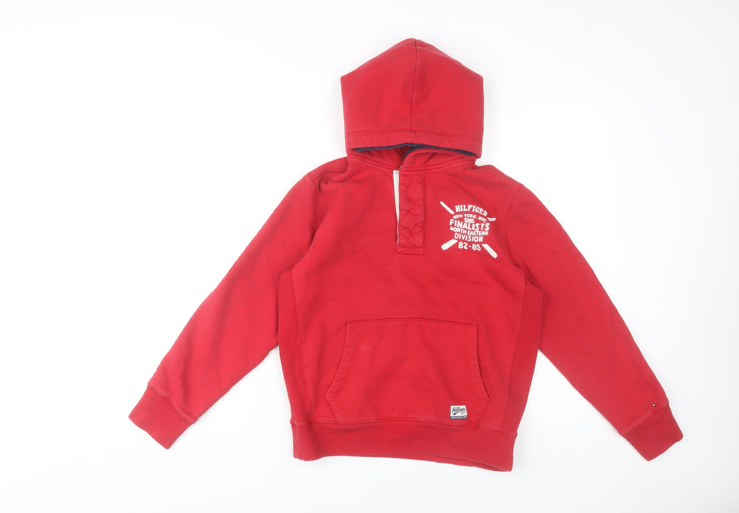 Tommy Hilfiger Boys Red Pullover Hoodie Size 14 Cotton Blend
