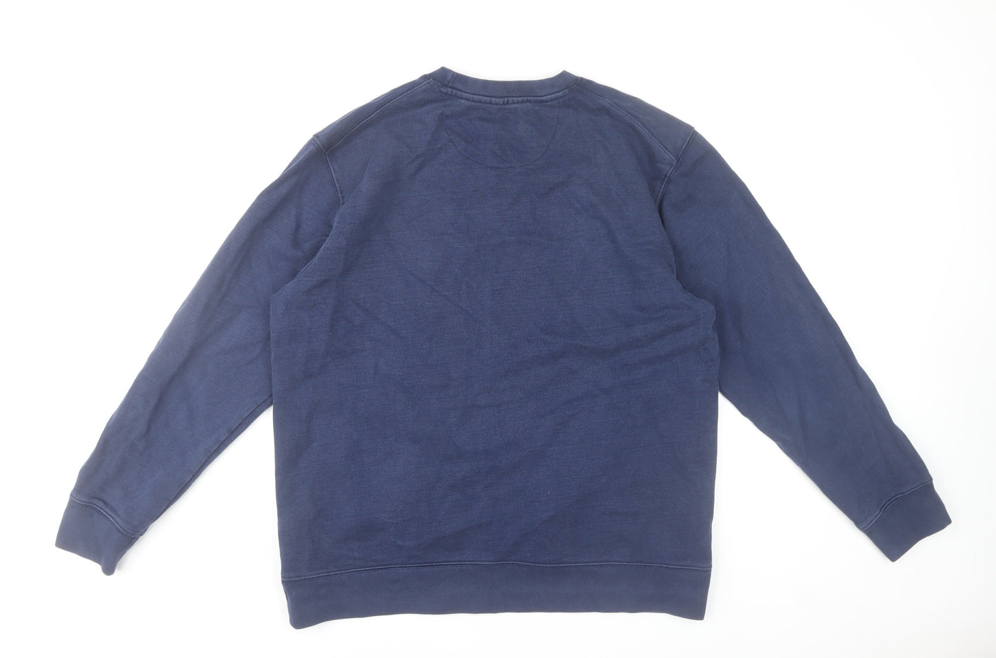 Adidas Mens Blue Crew Neck Zip Side Sweatshirt L Regular Fit