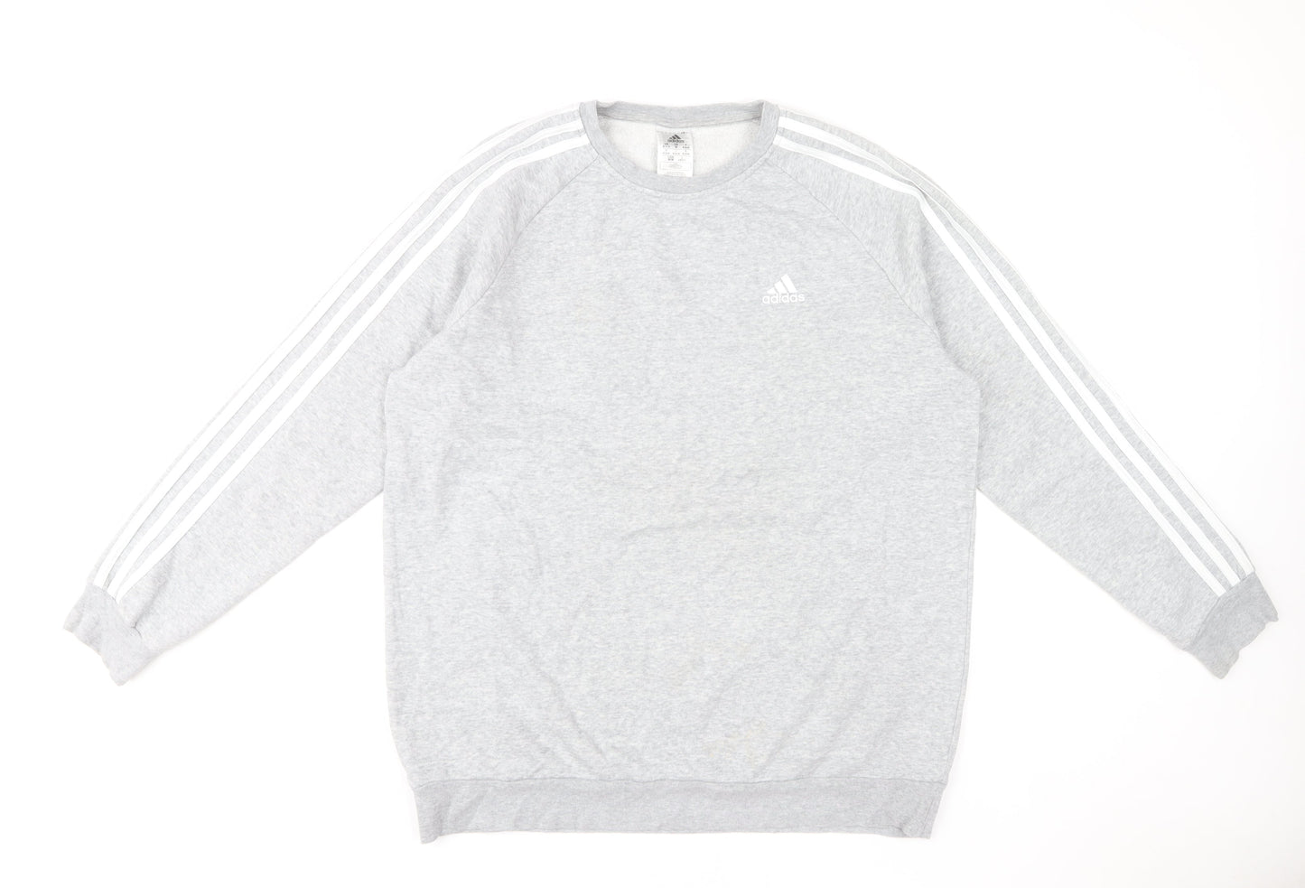 Adidas Women Grey Crew Neck Pullover Sweatshirt Size 12-14