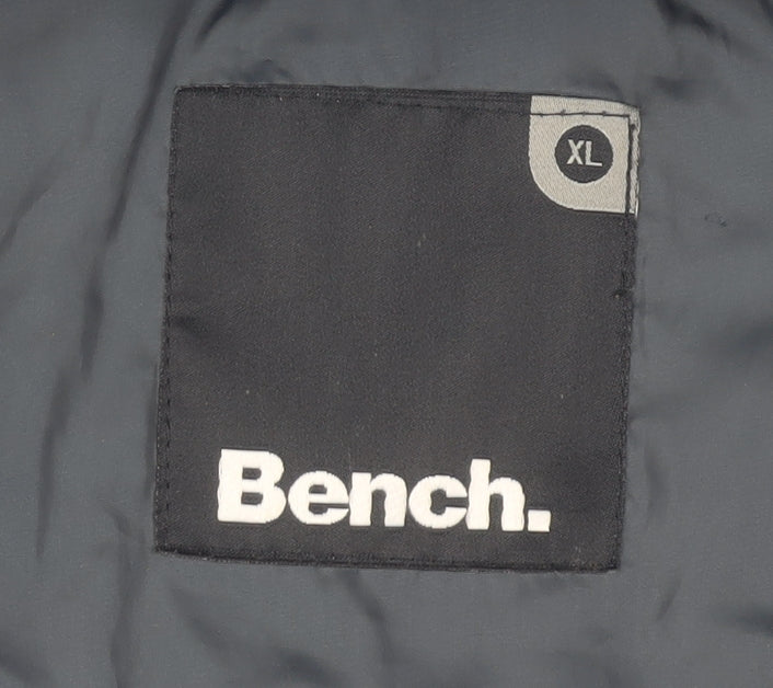 Bench Men's Blue XL Puffer Jacket Hooded Full Zip Winter Coat