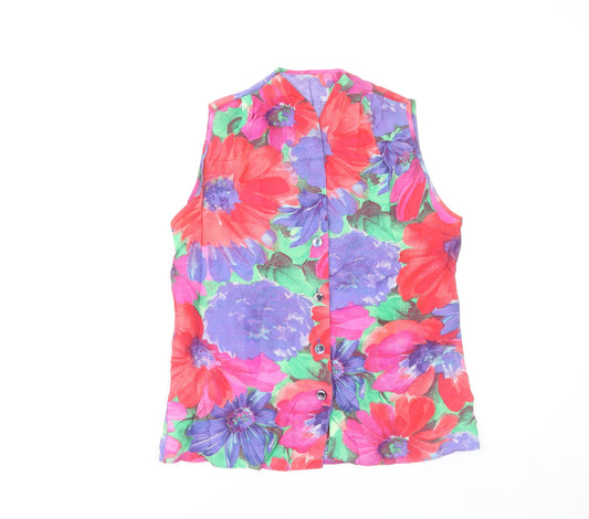Marks and Spencer Women's Multicoloured Floral Sleeveless Blouse Size 12