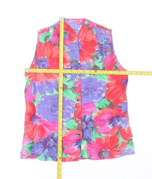 Marks and Spencer Women's Multicoloured Floral Sleeveless Blouse Size 12