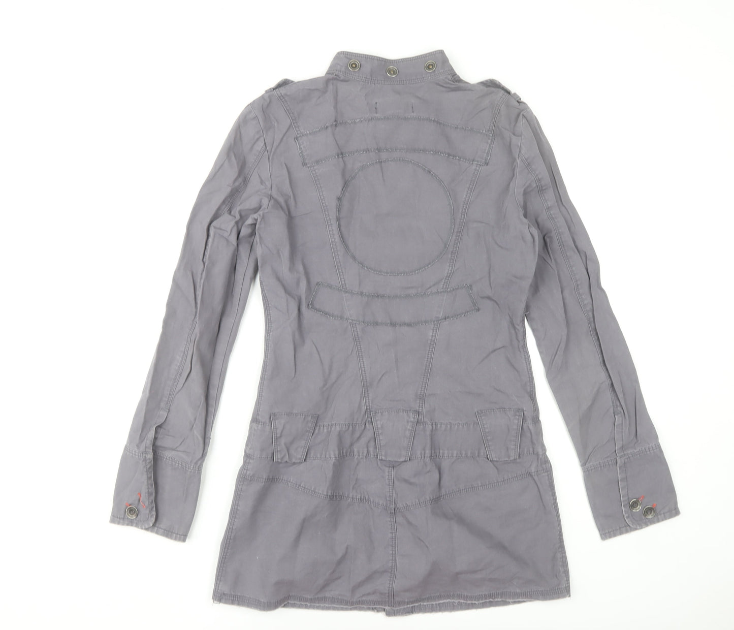 Diesel Womens Grey Cotton Military Jacket Size L