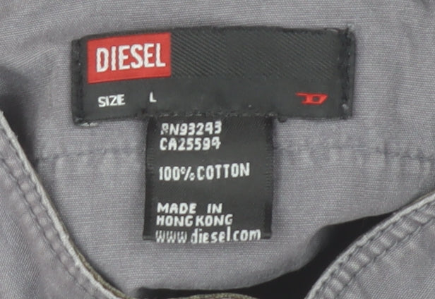 Diesel Womens Grey Cotton Military Jacket Size L