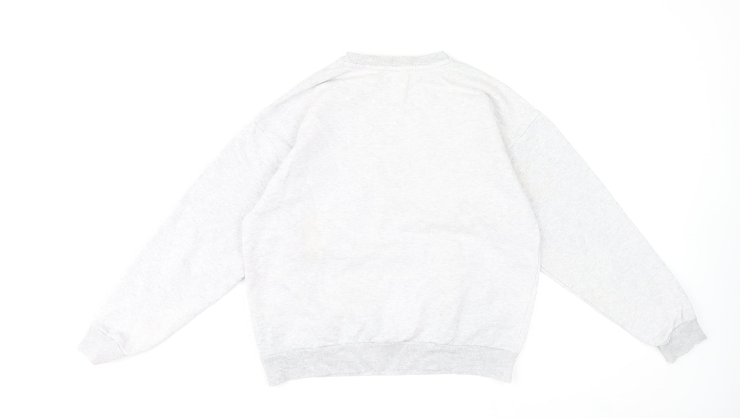 Puma Men's Grey Medium Sweatshirt Pullover Crew Neck Logo Sportswear