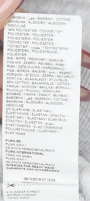 Puma Men's Grey Medium Sweatshirt Pullover Crew Neck Logo Sportswear