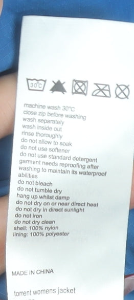 Mountain Warehouse Women Blue Size 14 Waterproof Rain Coat Jacket