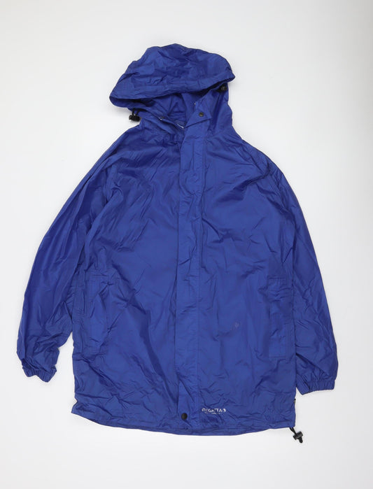 Regatta Men's Blue Waterproof Hooded Rain Coat Jacket Size S