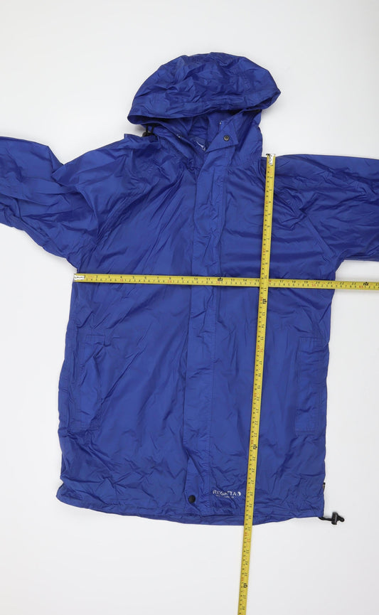 Regatta Men's Blue Waterproof Hooded Rain Coat Jacket Size S