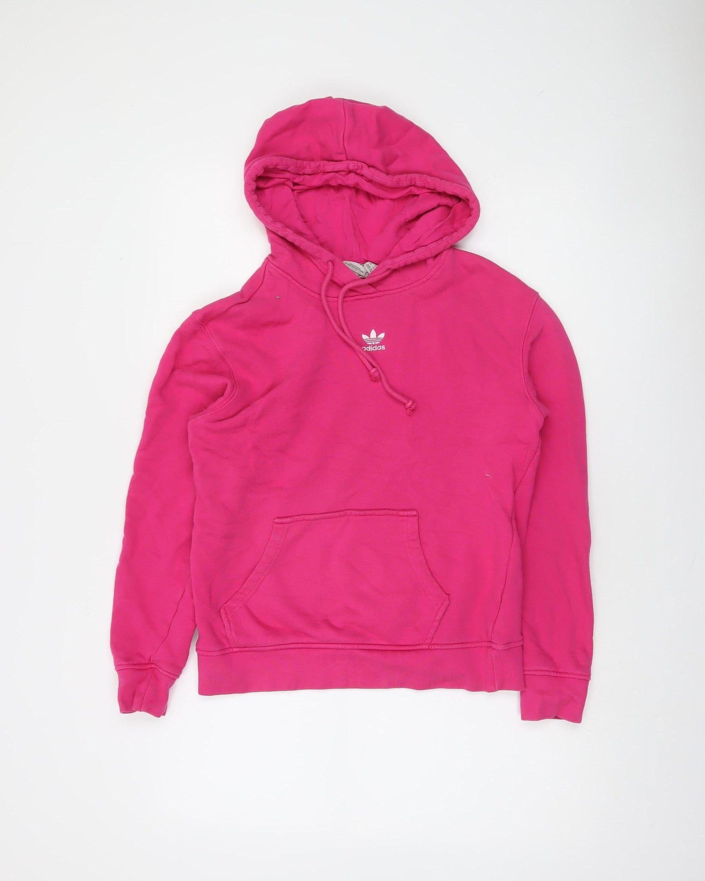 Adidas Women’s Pink Hooded Pullover Hoodie UK 8 Cotton Casual