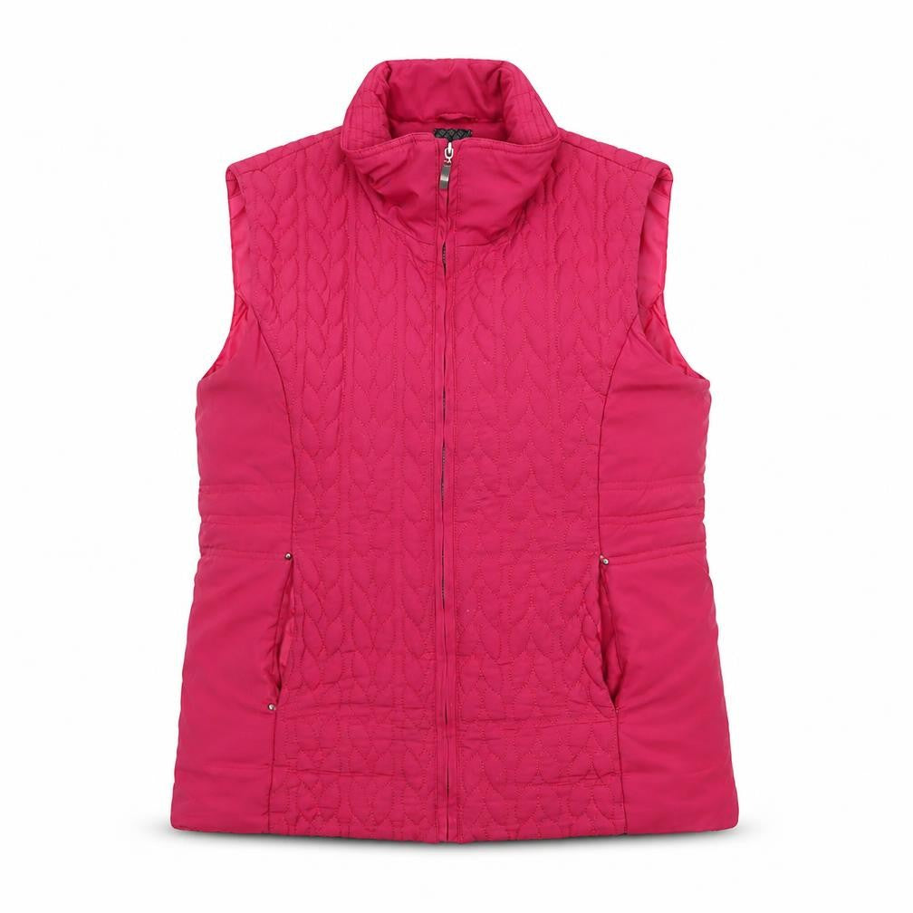Voulez Vous Women Pink Quilted Sleeveless Waistcoat M