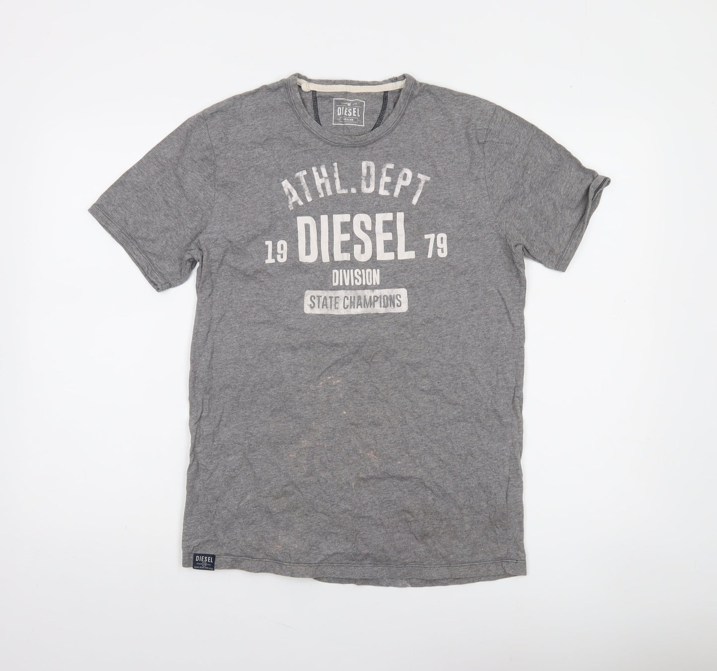 Diesel Men's Grey Athletic Dept Graphic T-Shirt Size M 100% Cotton