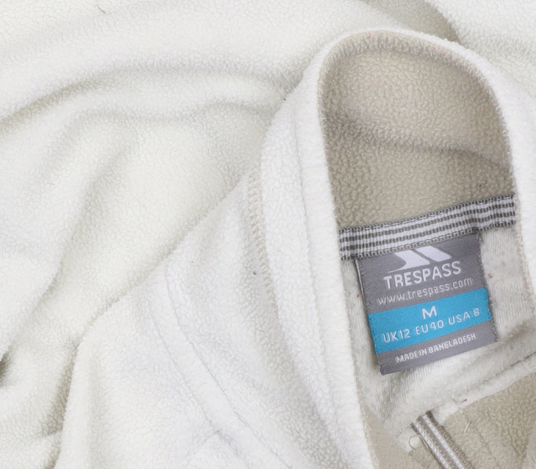 Trespass Womens Ivory Fleece 1/2 Zip Pullover Sweatshirt UK 12