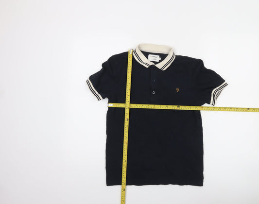 Farah Women Black Cotton Polo Shirt Small Casual Short Sleeve