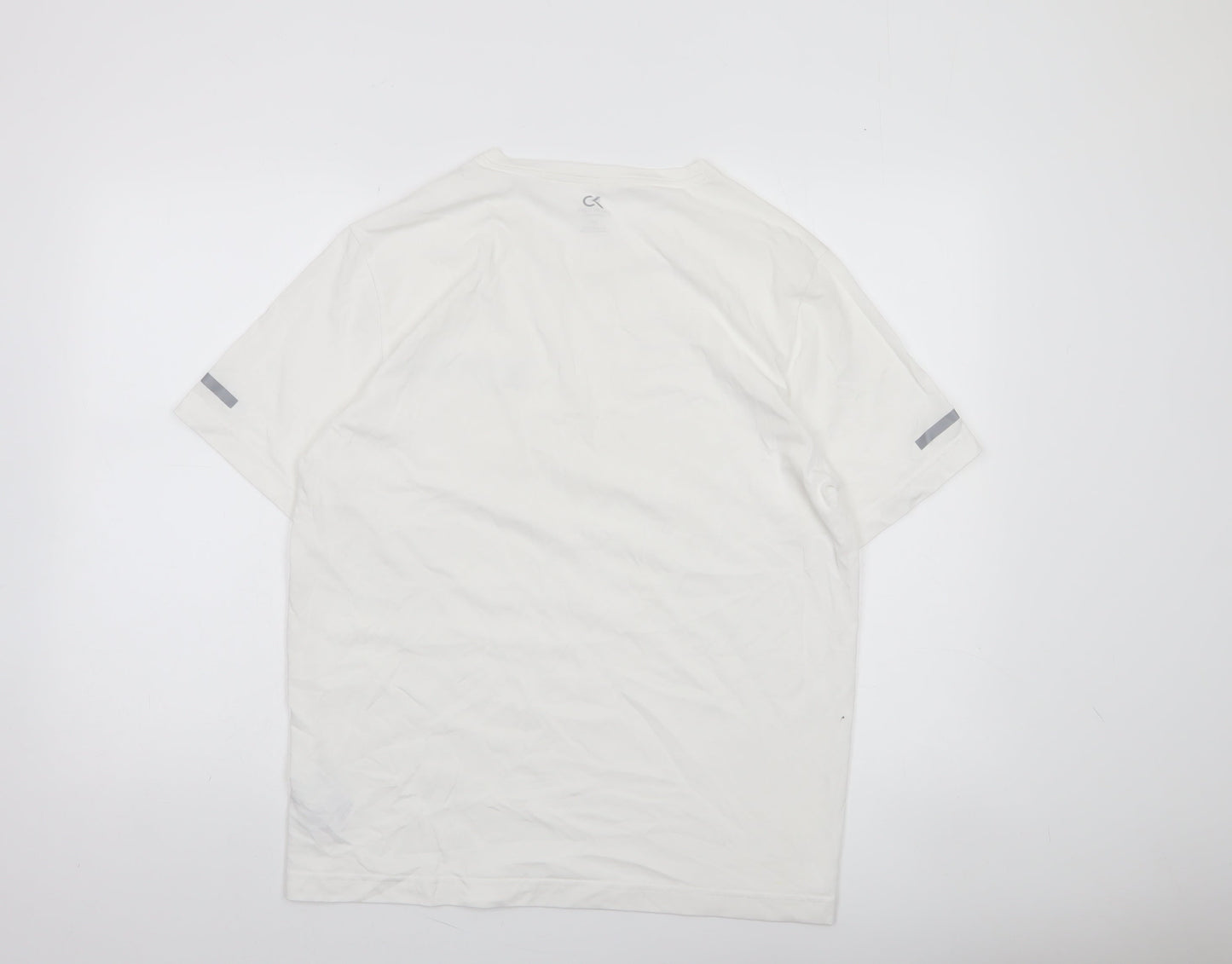 Calvin Klein Mens White Performance Logo T-Shirt Size L