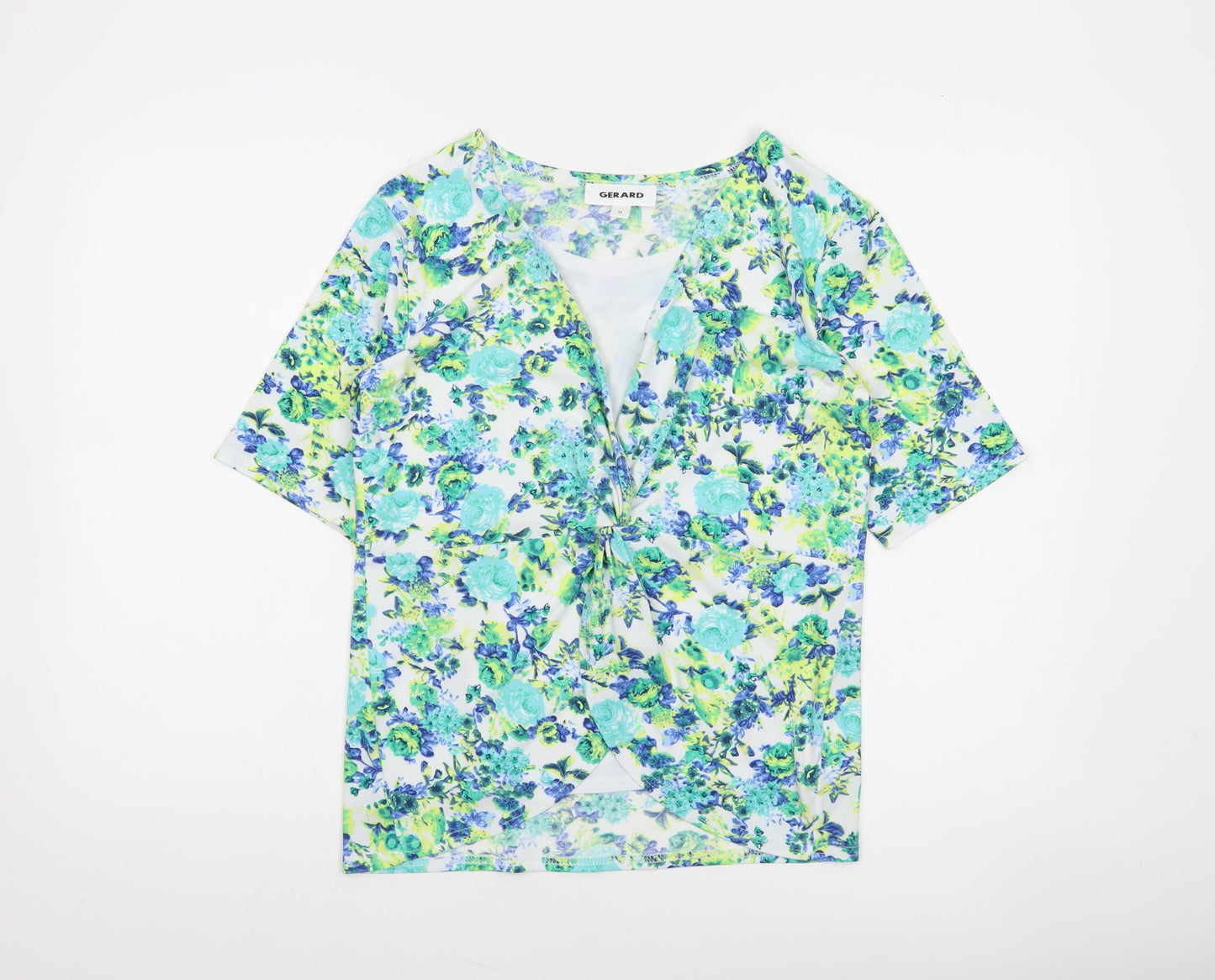 Gerard Womens Multicoloured Floral Wrap Blouse Size 10