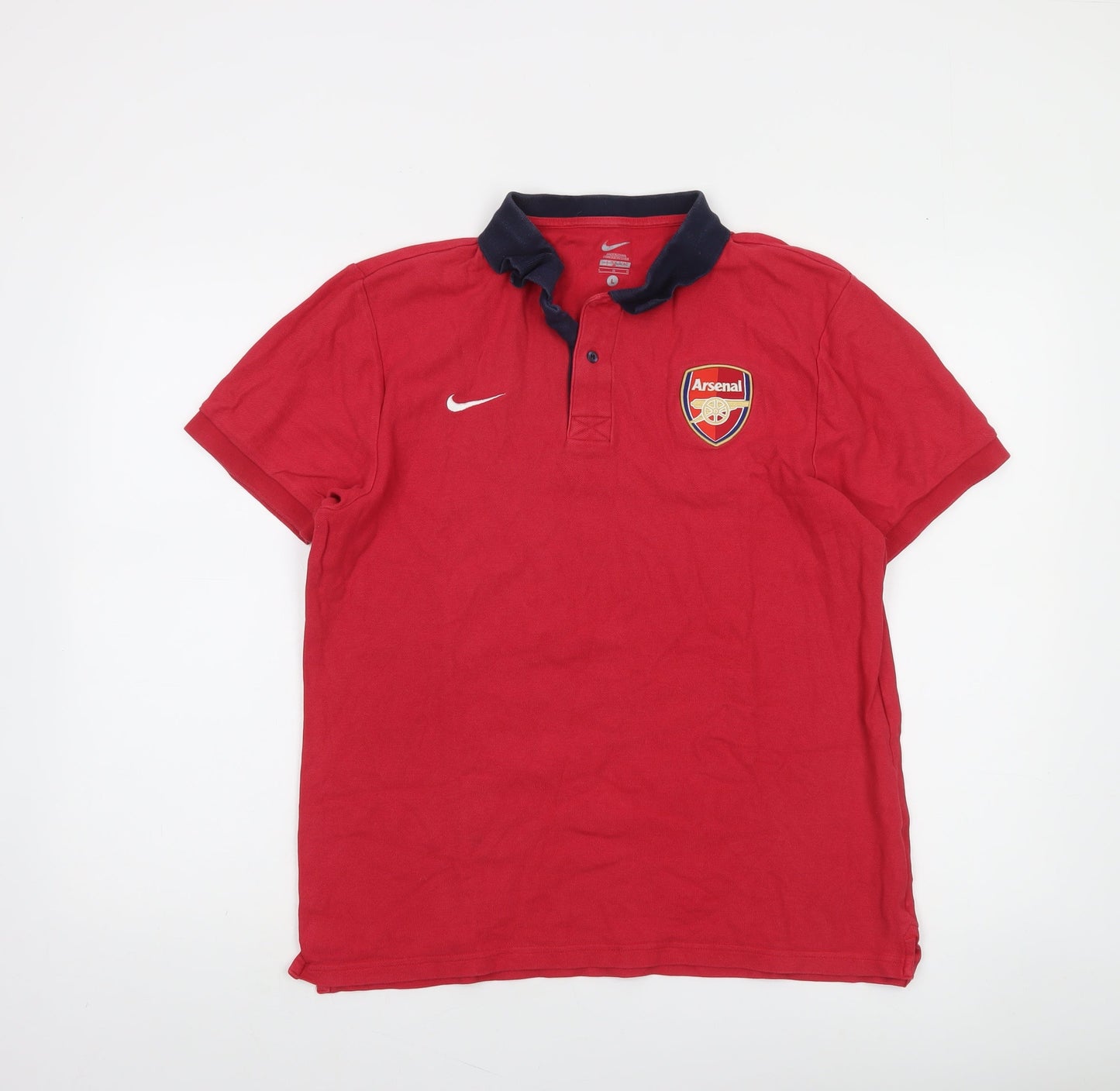 Nike Arsenal Red Men's Large Short Sleeve Polo Shirt Cotton