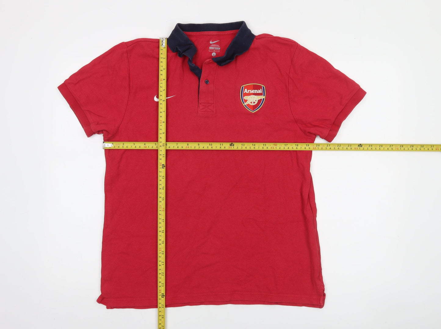 Nike Arsenal Red Men's Large Short Sleeve Polo Shirt Cotton