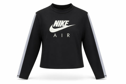 Nike Women Black Dri-FIT Air Long Sleeve Cropped T-Shirt M