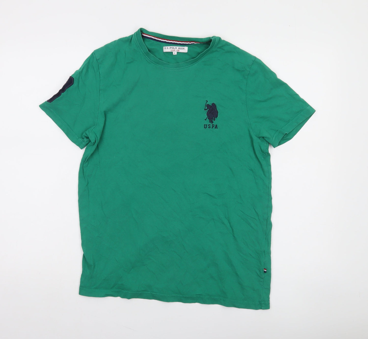 U.S. Polo Assn. Men's Green Cotton Crew Neck Short Sleeve T-Shirt Size S