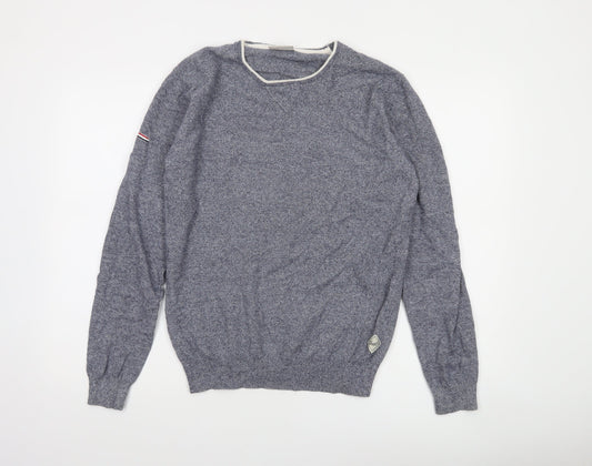 Diesel Men's Blue Cotton Crew Neck Pullover Jumper Size S