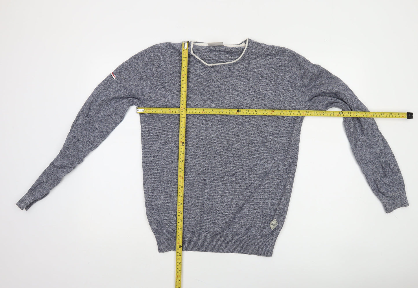 Diesel Men's Blue Cotton Crew Neck Pullover Jumper Size S