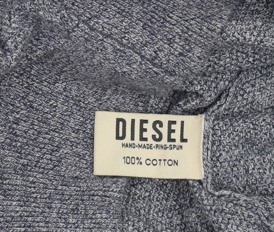Diesel Men's Blue Cotton Crew Neck Pullover Jumper Size S