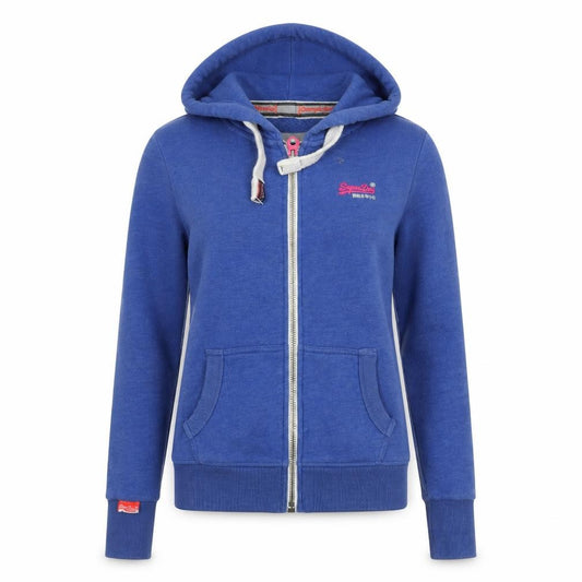 Womens UK 2XS Regular Superdry Blue Full Zip Hoodie