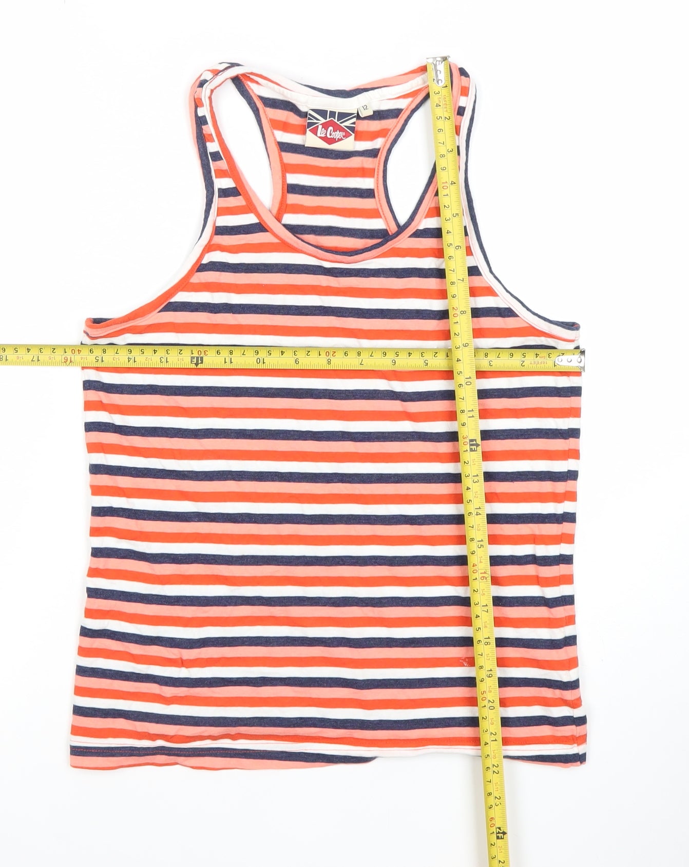 Lee Cooper Womens Multicoloured Striped Racerback Tank Top Size 12