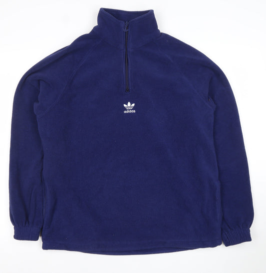 Adidas Men’s Blue Fleece 1/2 Zip Sweatshirt M Pullover Sports Top