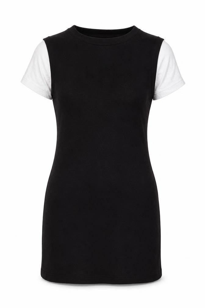 Front view of ASOS Women’s Black Bodycon Cotton Elastane Sleeveless Dress, size UK 14