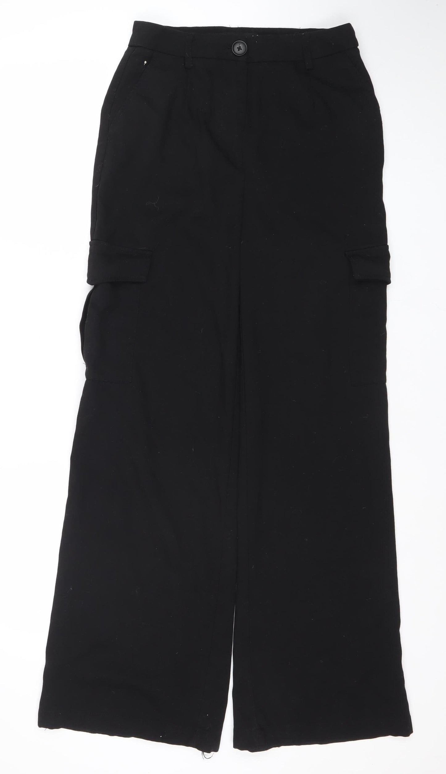 FB Sister Women’s Black Cargo Trousers Size M Regular Fit Stretch