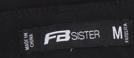 FB Sister Women’s Black Cargo Trousers Size M Regular Fit Stretch