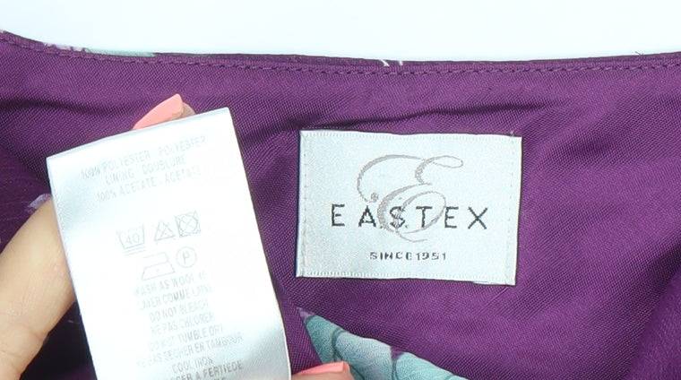 Eastex Women’s Purple Floral Asymmetric Midi Dress Size 16