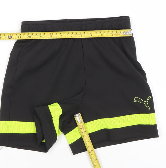Puma Boys Black Athletic Sports Shorts 9-10 Years Quick Dry Activewear