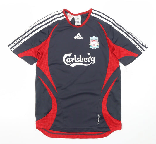 Adidas Boys Black Red Liverpool FC Vintage Football Jersey 11-12 Years