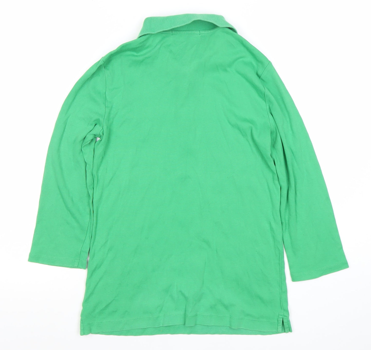 Ralph Lauren Women's Green 3/4 Sleeve Cotton Polo Shirt M