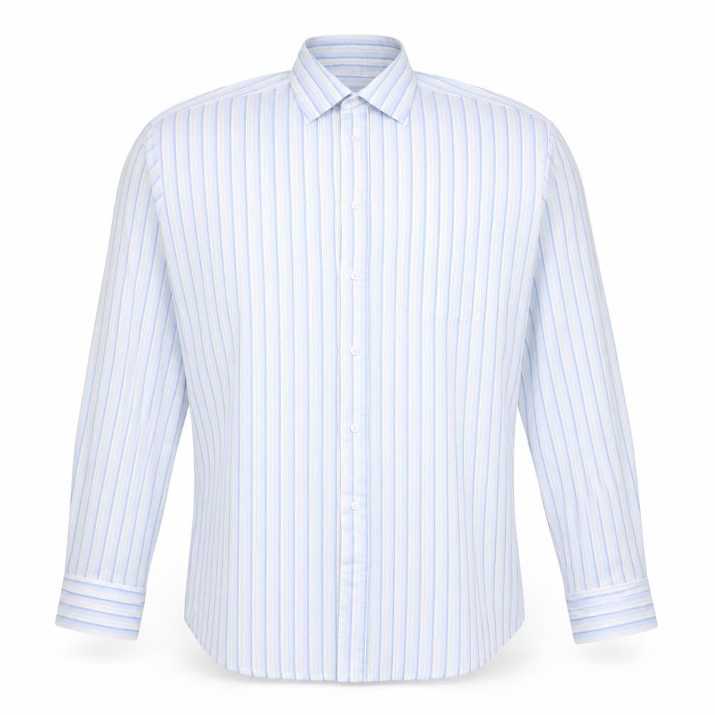Cedarwood State Men's Blue Striped Long Sleeve XL Dress Shirt