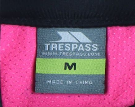 Trespass Womens Black Pink 1/2 Zip Pullover Sweatshirt Size M