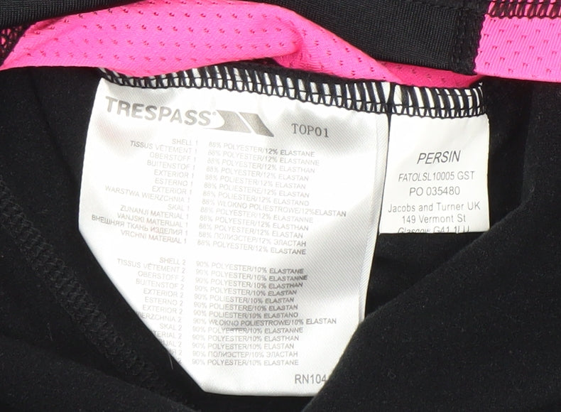 Trespass Womens Black Pink 1/2 Zip Pullover Sweatshirt Size M