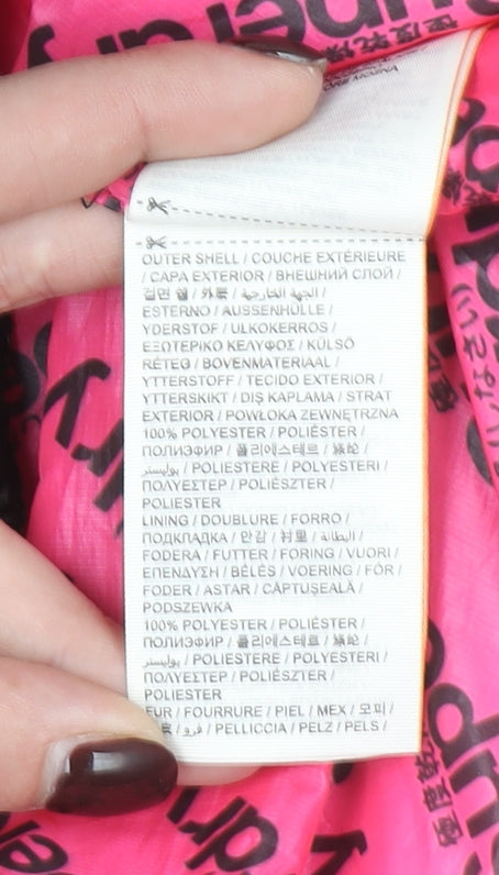 Superdry Women Grey Fur Trim Hooded Puffer Jacket L