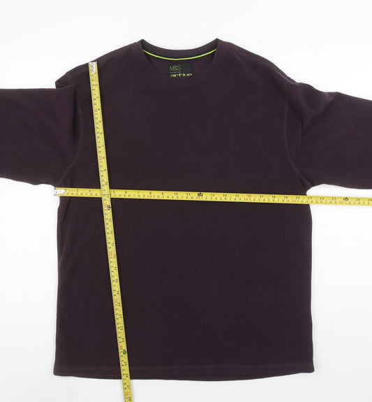 Marks and Spencer Men's Purple Fleece Sweatshirt M Regular Fit Active