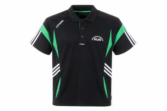 O’Neills Men’s Black Green JKA Ireland Short Sleeve Polo Shirt Size S