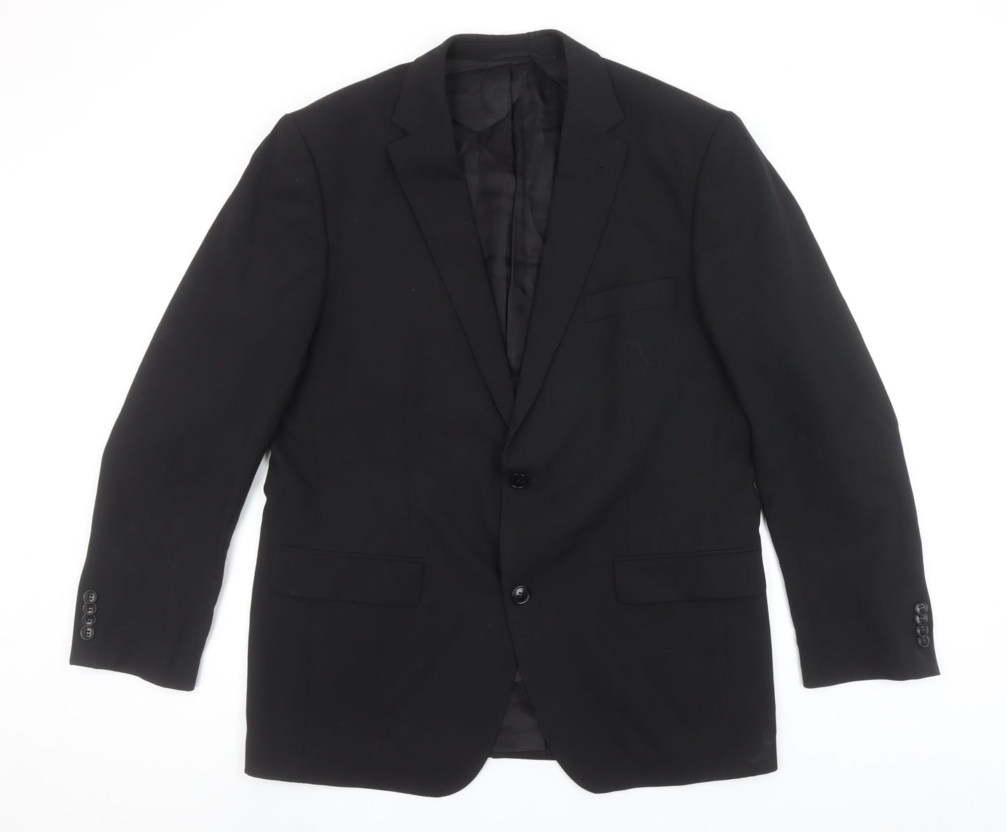 Roy Robson Men's Black Wool Blend 2-Button Formal Blazer Size 42