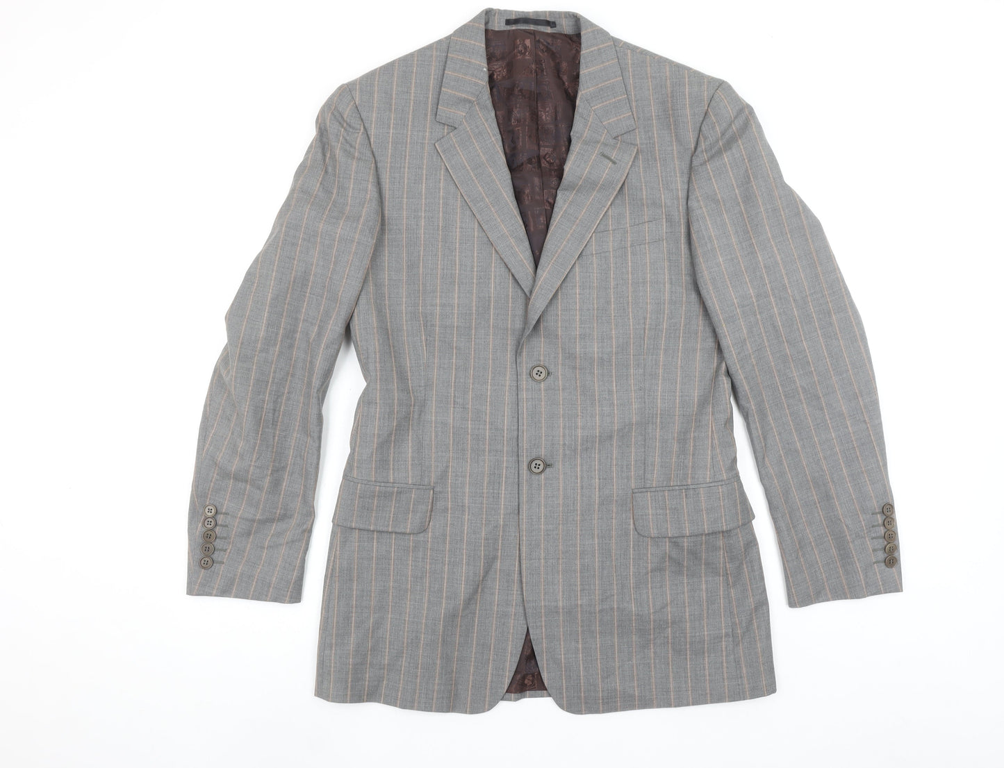 Paul Smith London Men Grey Pinstripe Wool Blazer Jacket 38R