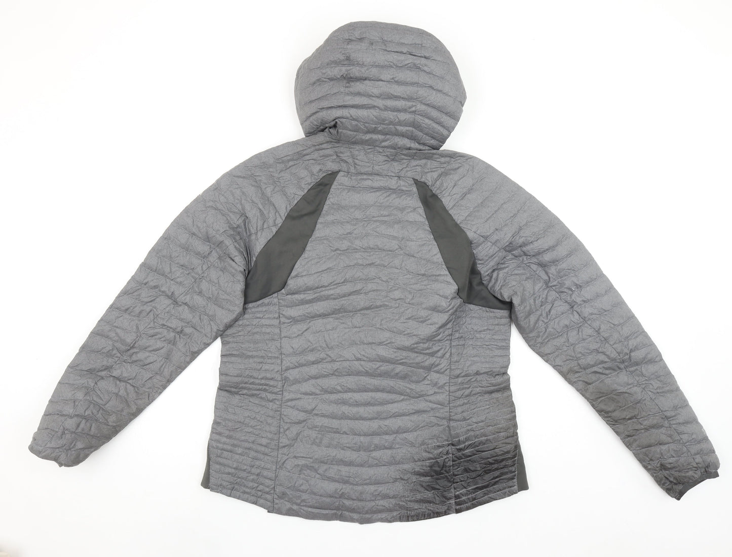 Eddie Bauer Women's Grey Lightweight Hooded Puffer Jacket Size L