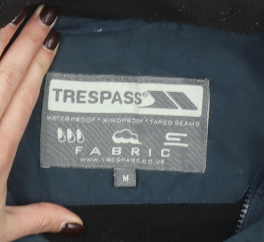 Trespass Men's Blue Waterproof Hooded Mid-Length Jacket M